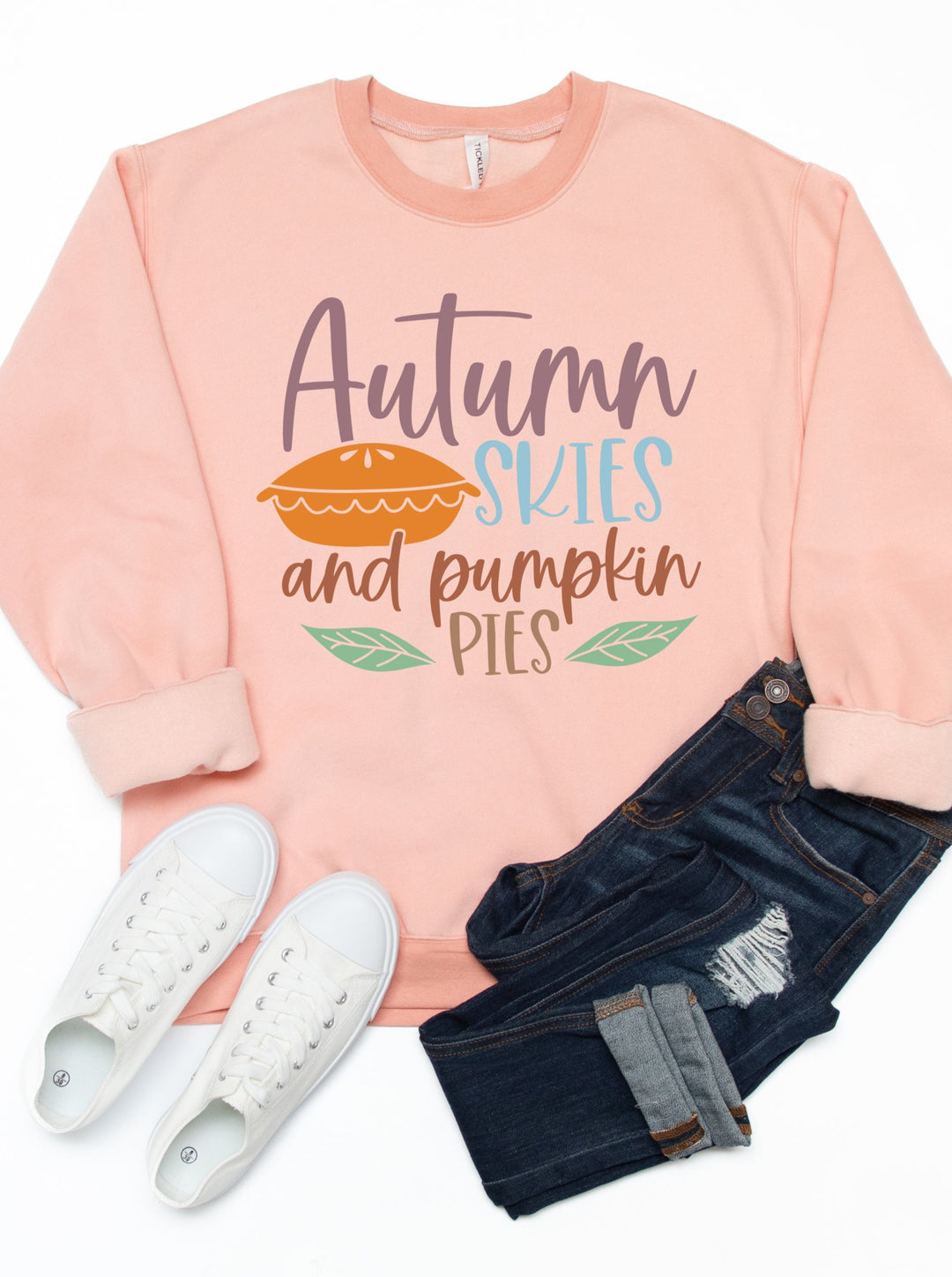 Autumn Skies Pumpkin Pies Graphic Sweatshirt