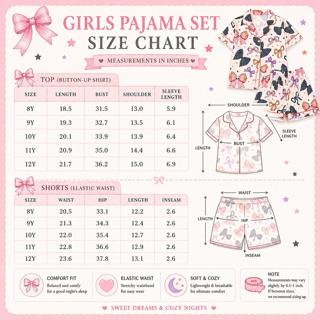 Girls Cow Print Pajama Set