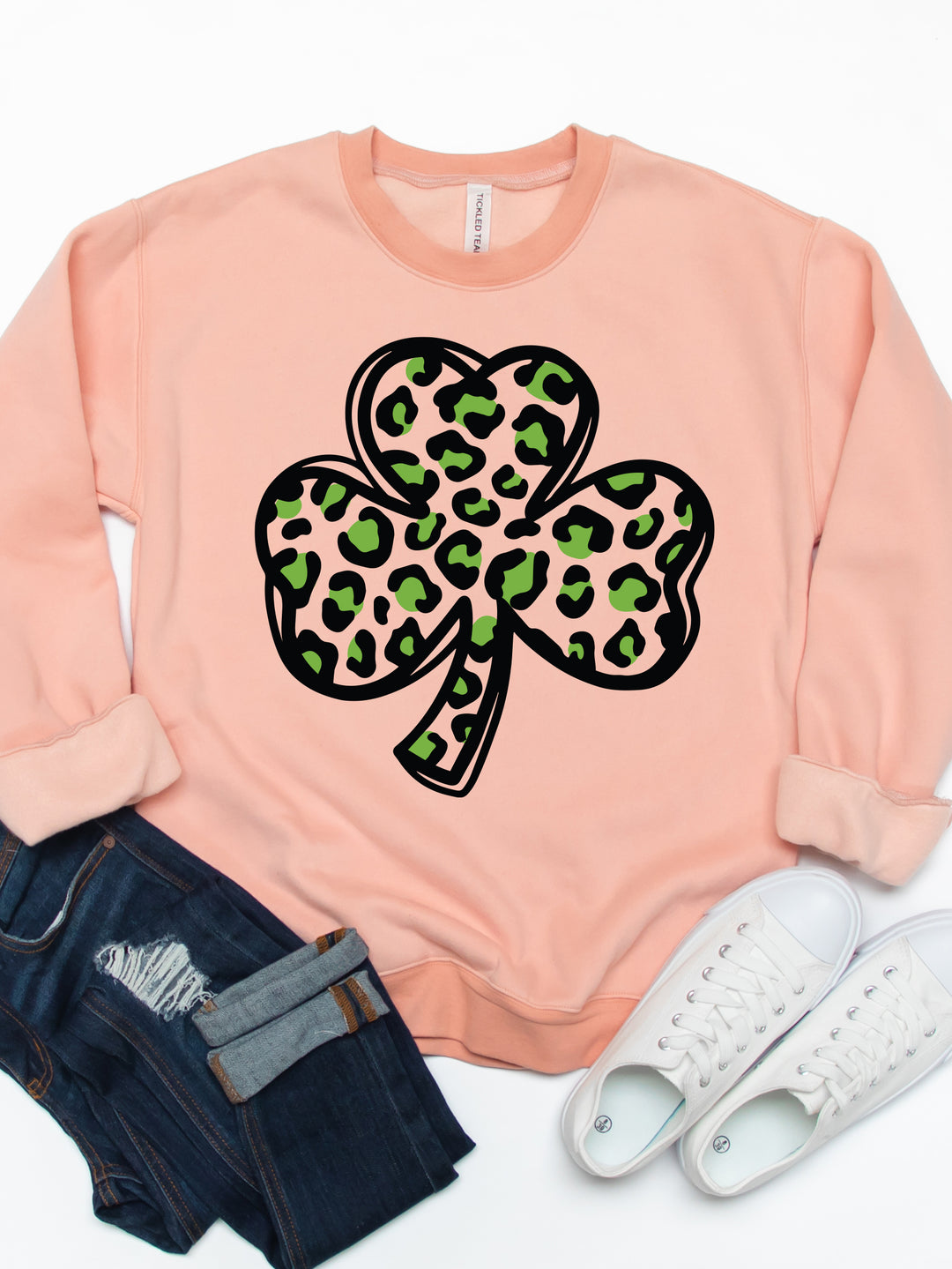 Cheetah Clover  - Graphic Sweatshirt