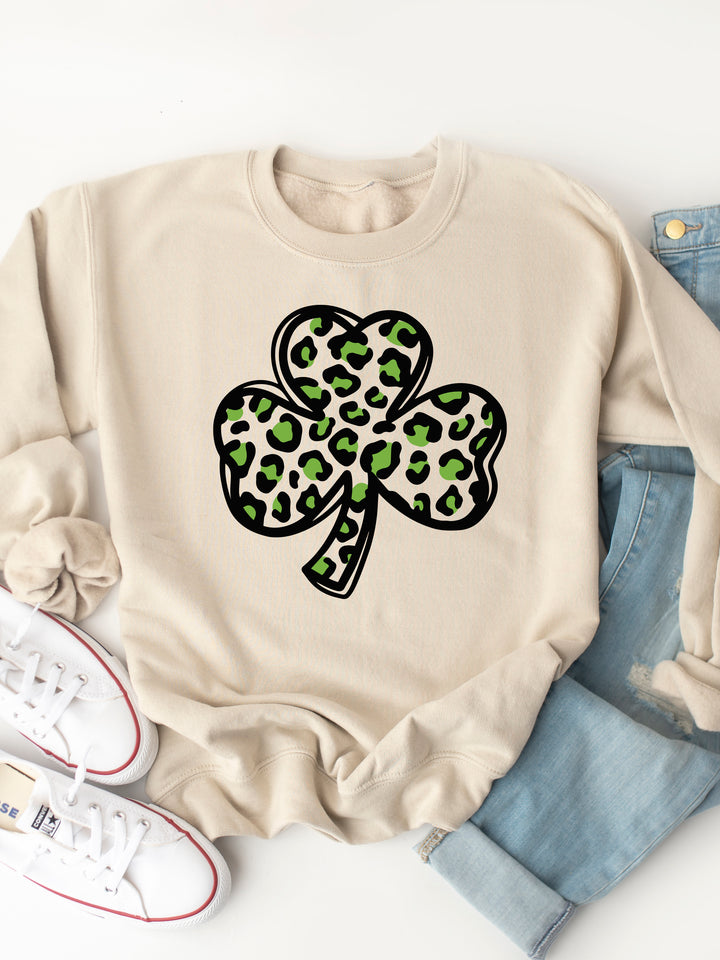 Cheetah Clover  - Graphic Sweatshirt