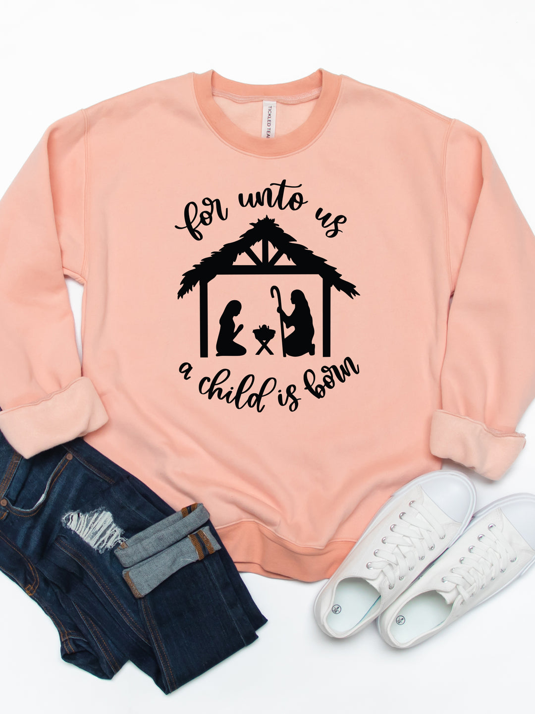 For unto us a Child is Born Graphic Sweatshirt