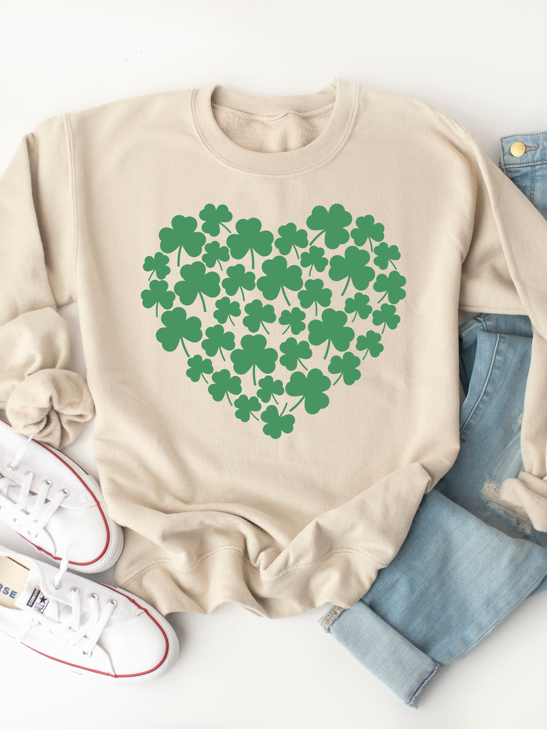 Heart Clovers  - Graphic Sweatshirt