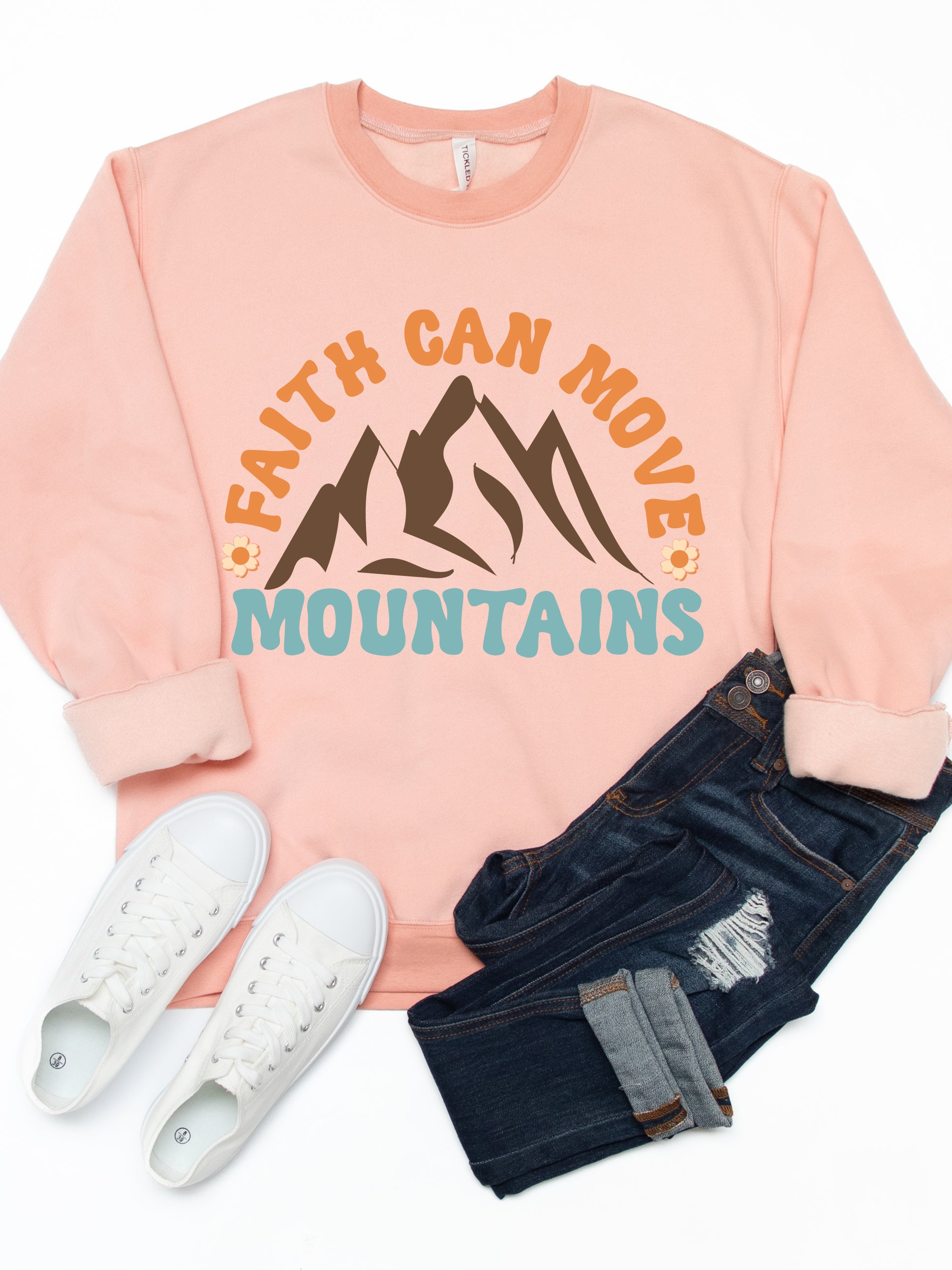 Faith can discount move mountains sweatshirt