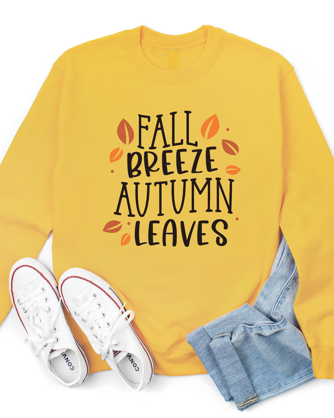 Fall Breeze Autumn Leaves Graphic Sweatshirt