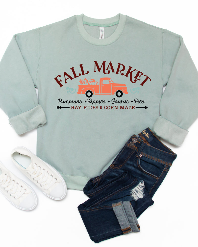 Fall Market Truck Graphic Sweatshirt