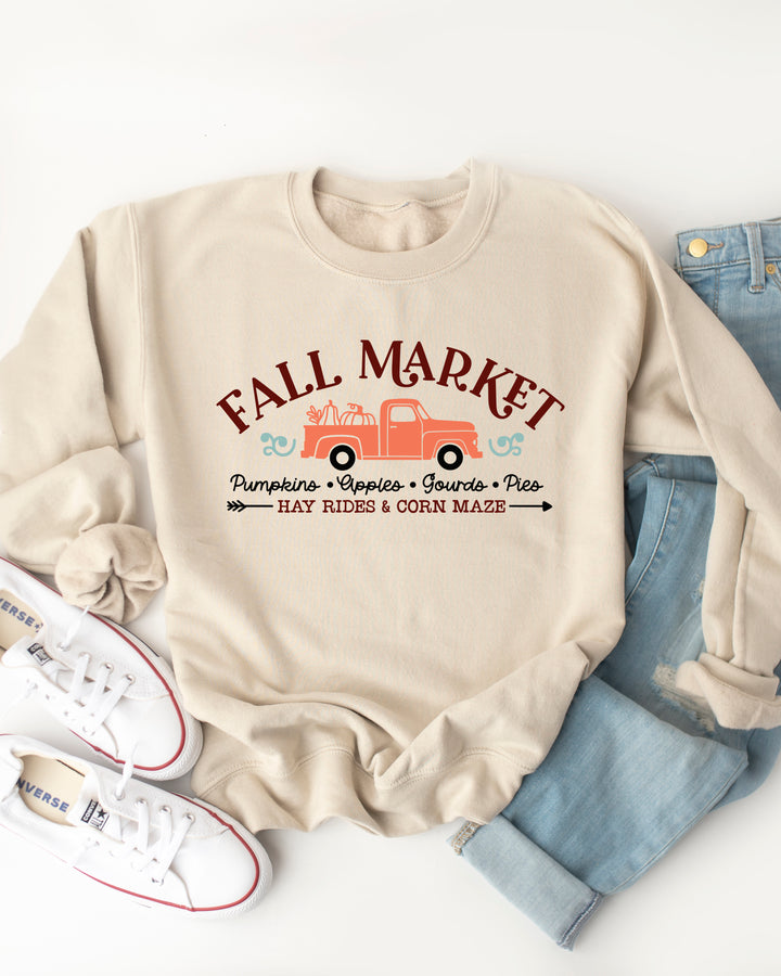 Fall Market Truck Graphic Sweatshirt
