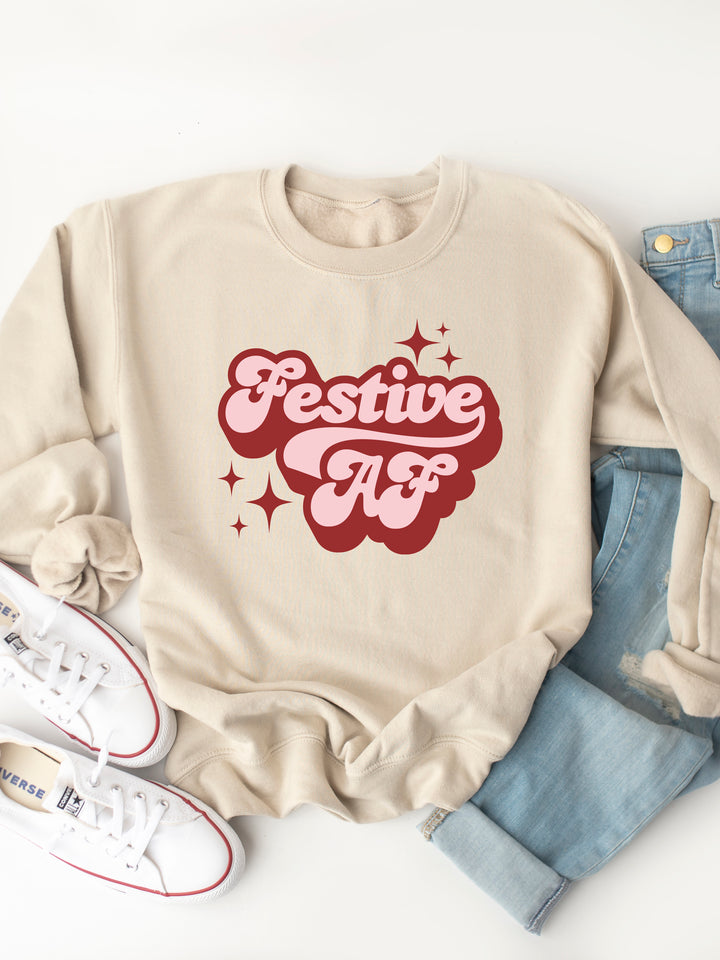 Festive AF - Christmas Graphic Sweatshirt