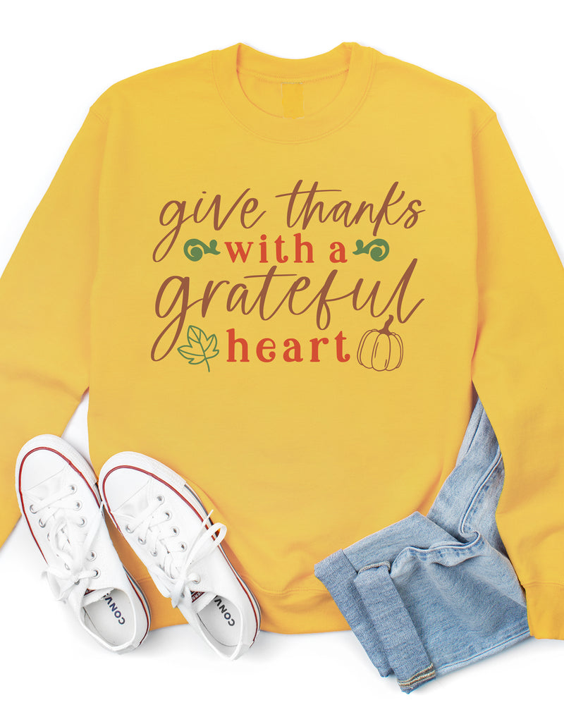 Give Thanks With a Grateful Heart Graphic Sweatshirt