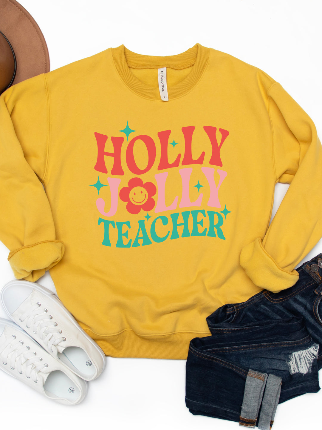 Holly Jolly Teacher - Graphic Sweatshirt
