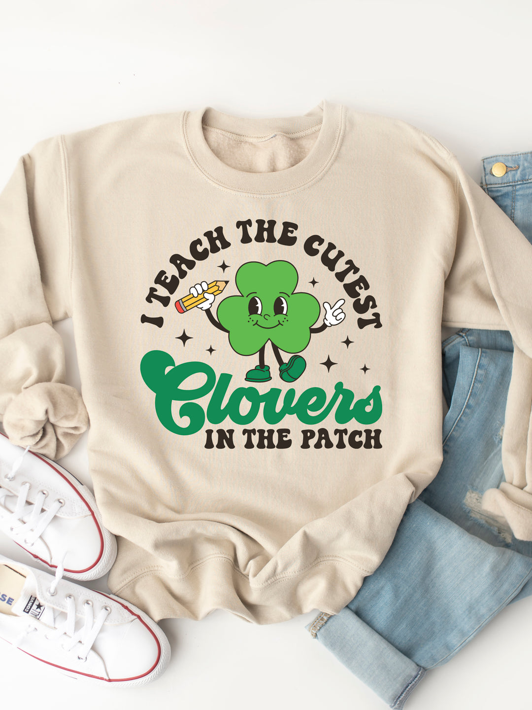 I Teach The Cutest Clovers Graphic Sweatshirt