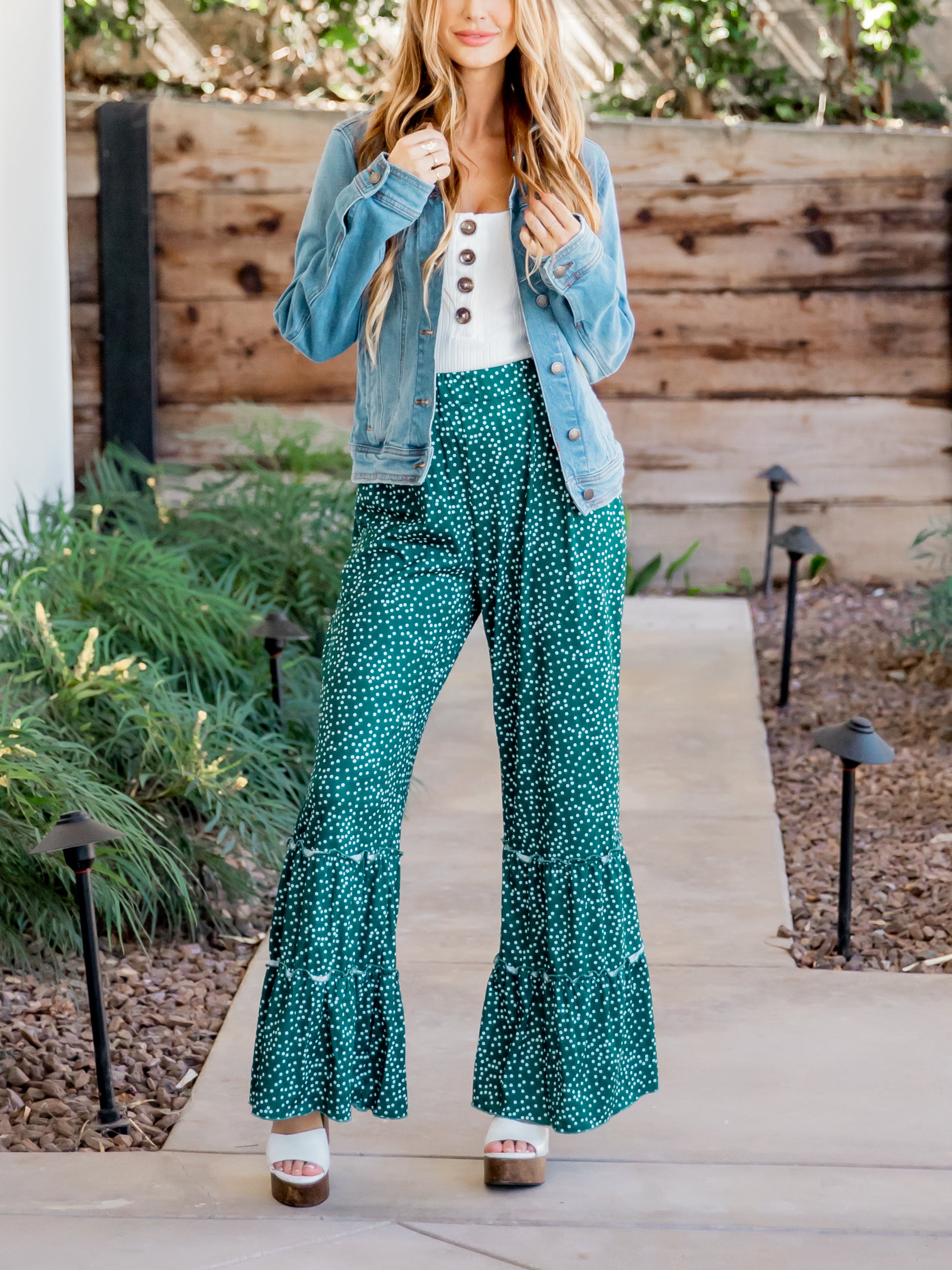 Tiered Ruffle Wide Leg Pants – Tickled Teal LLC