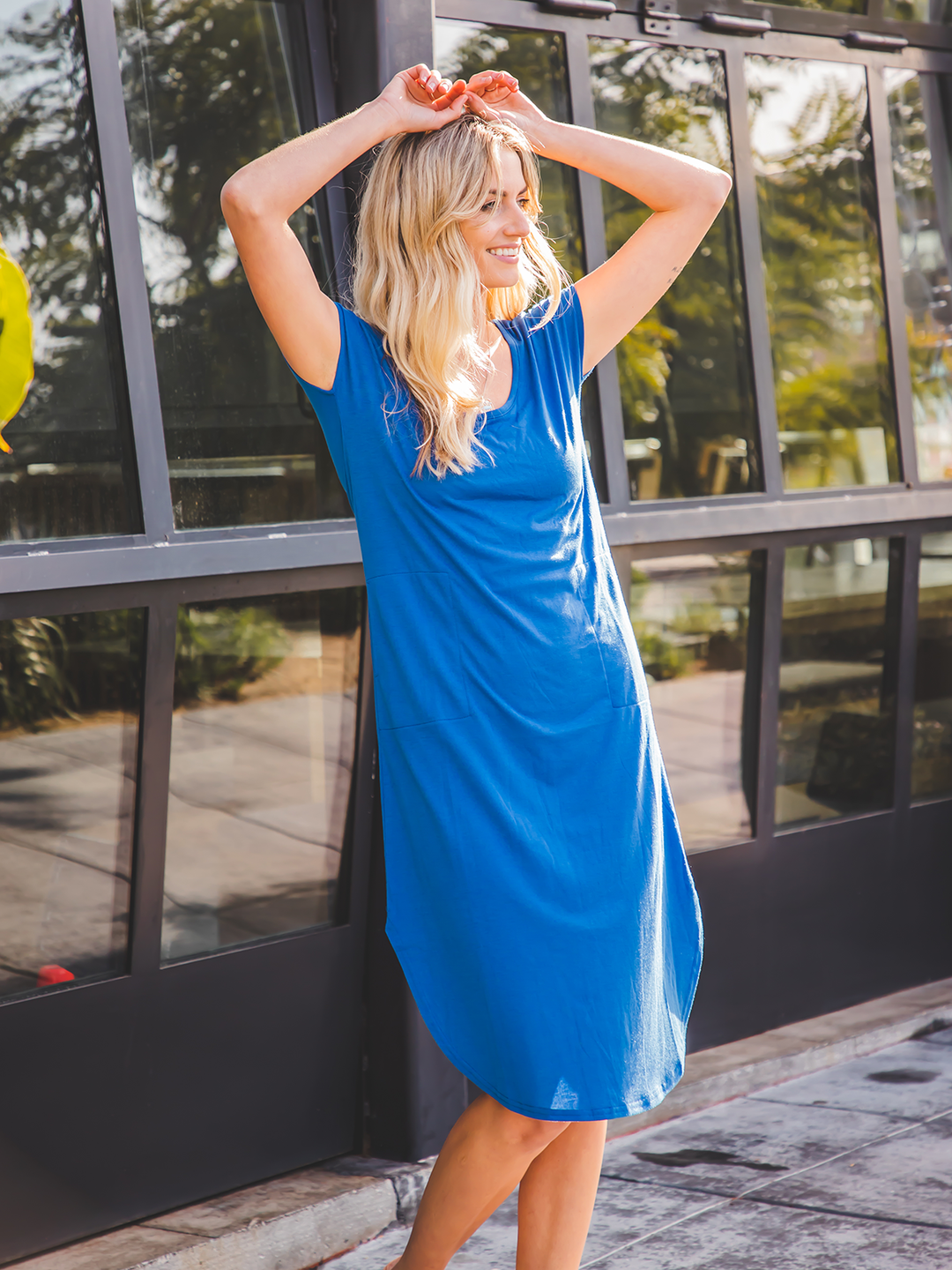 Scoop Hem Midi Pocket Dress Tickled Teal LLC Scoop Hem Midi Pocket Dress Tickled Teal LLC