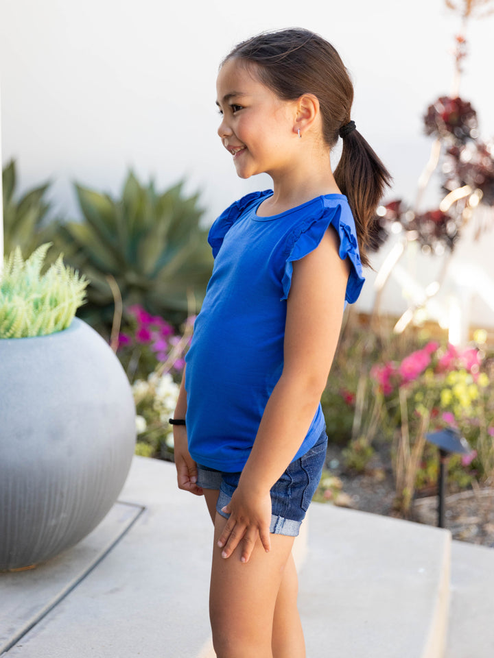 Ruffle Sleeve Little Girl Top