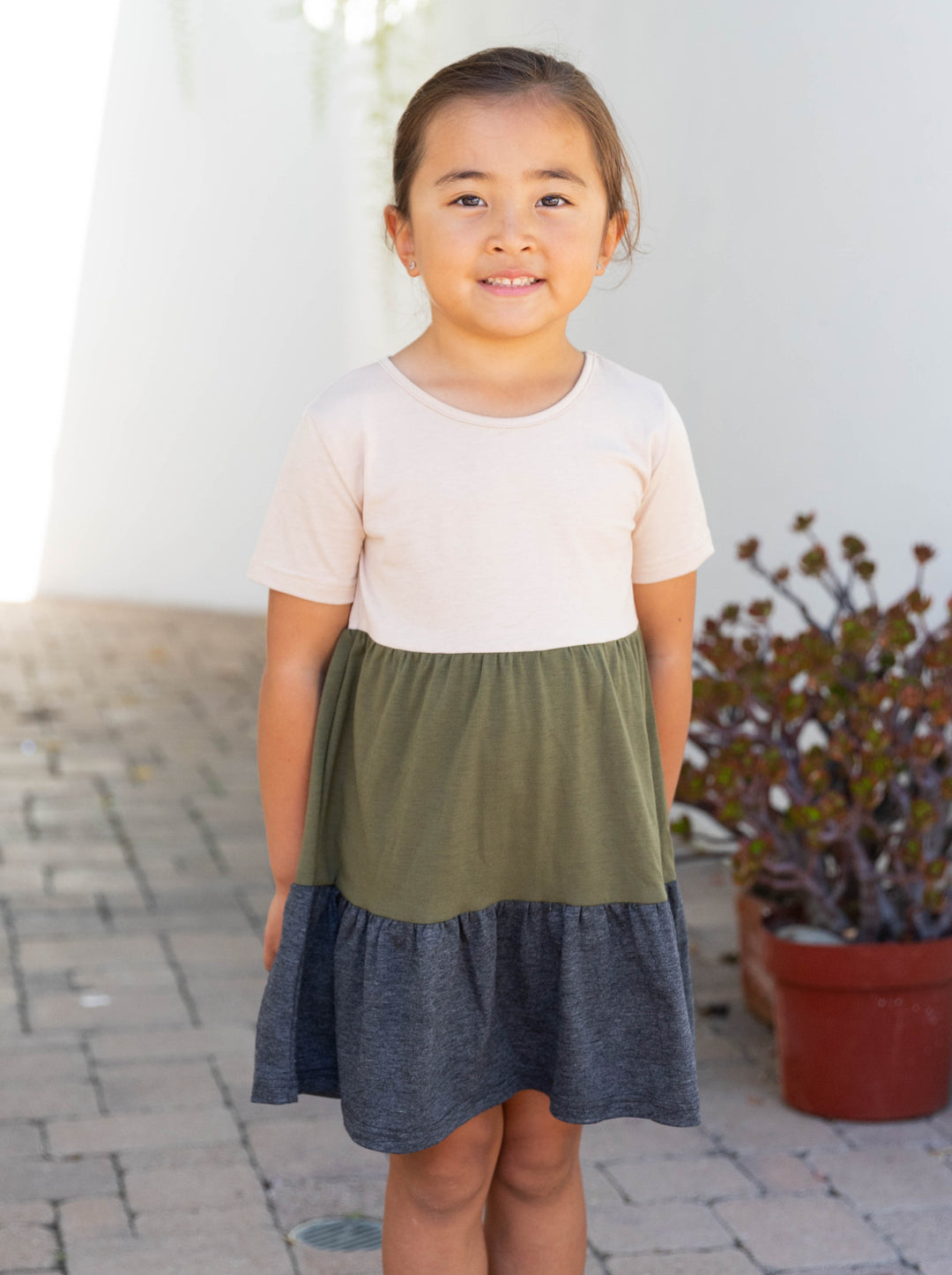 Colorblock Little Girls Dress