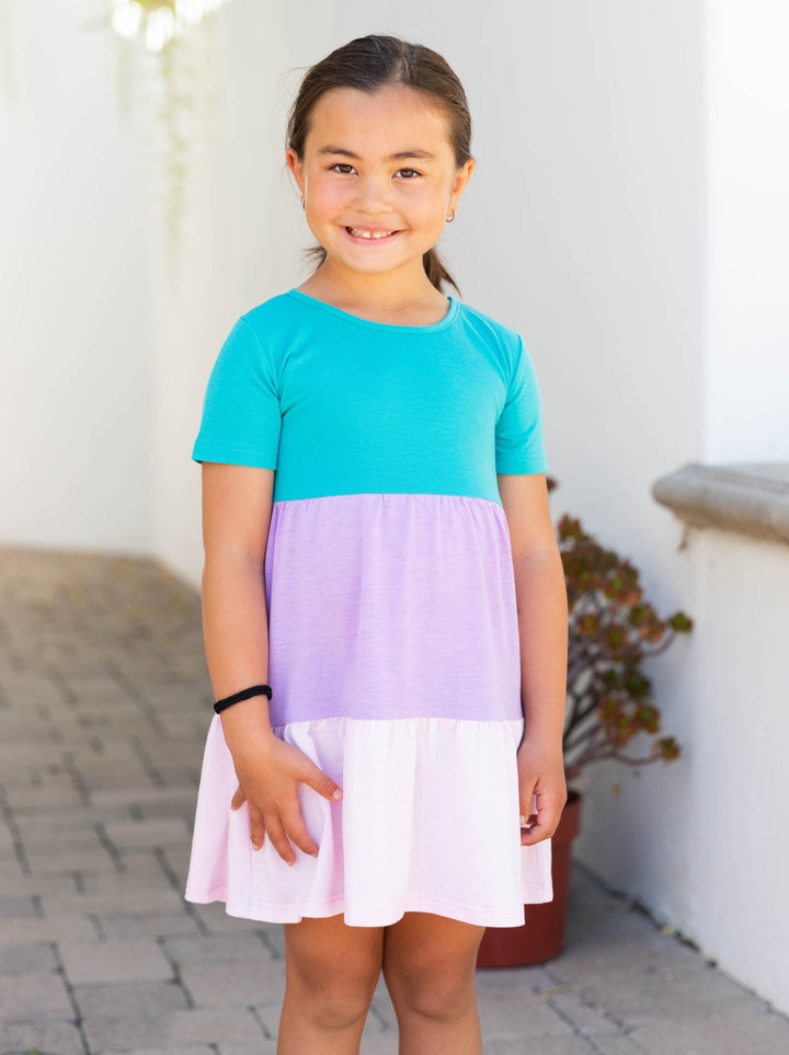 Colorblock Little Girls Dress