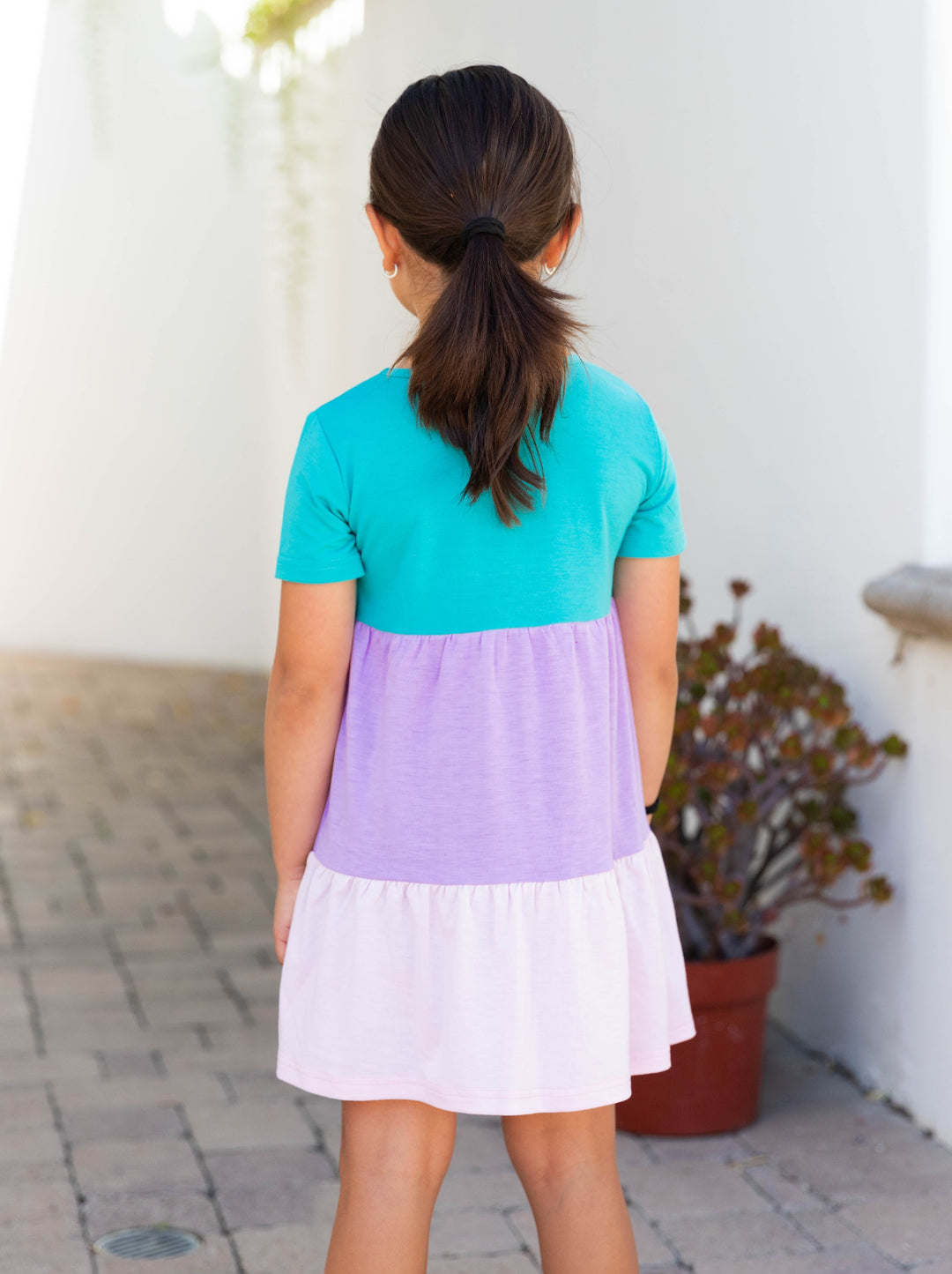 Colorblock Little Girls Dress