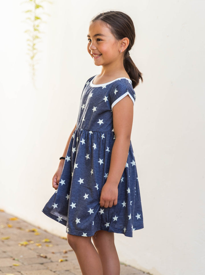 Star Pattern Little Girl Dress