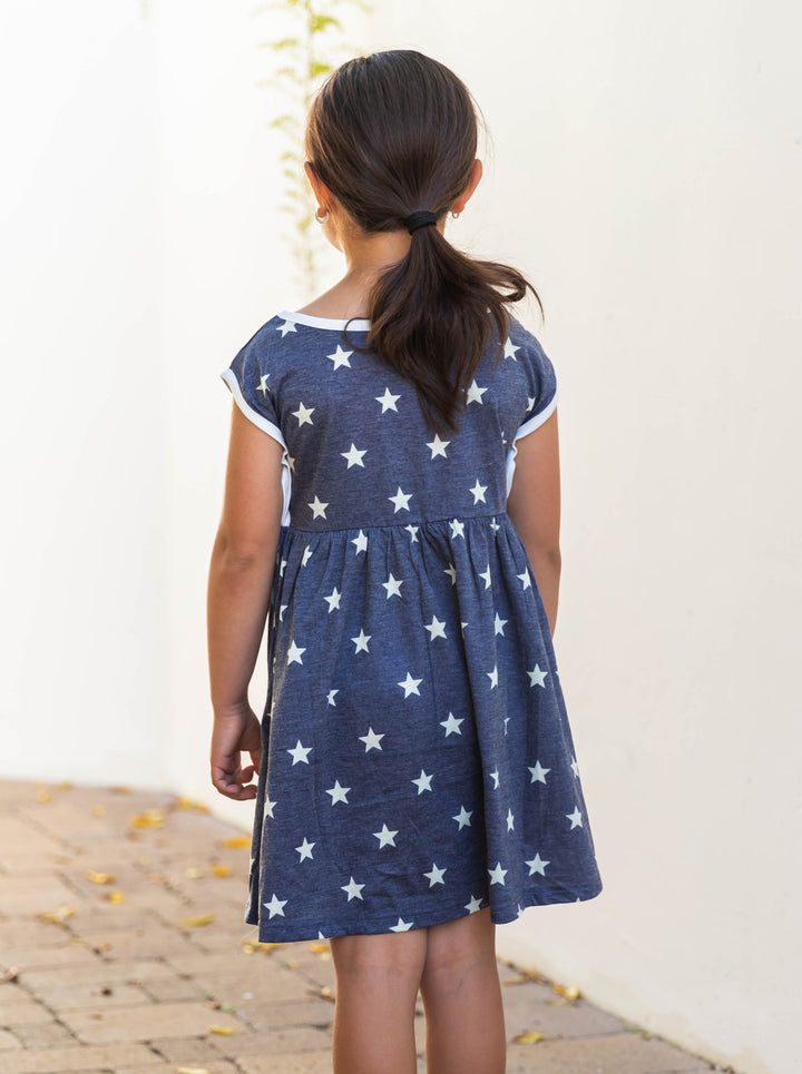 Star Pattern Little Girl Dress