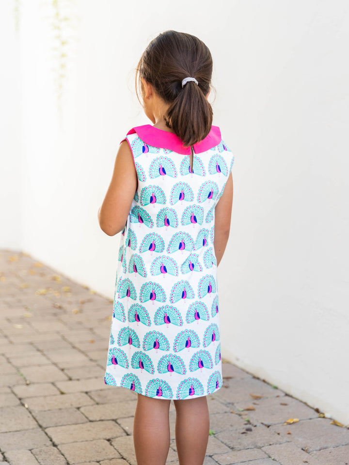 Contrast Collar Little Girl Dress