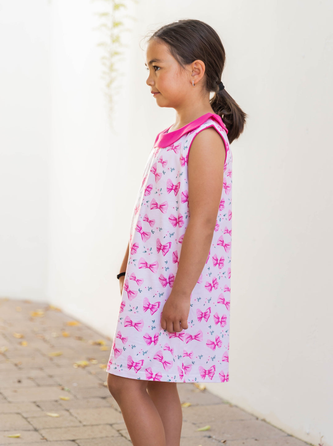 Contrast Collar Little Girl Dress