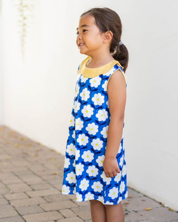 Contrast Collar Little Girl Dress