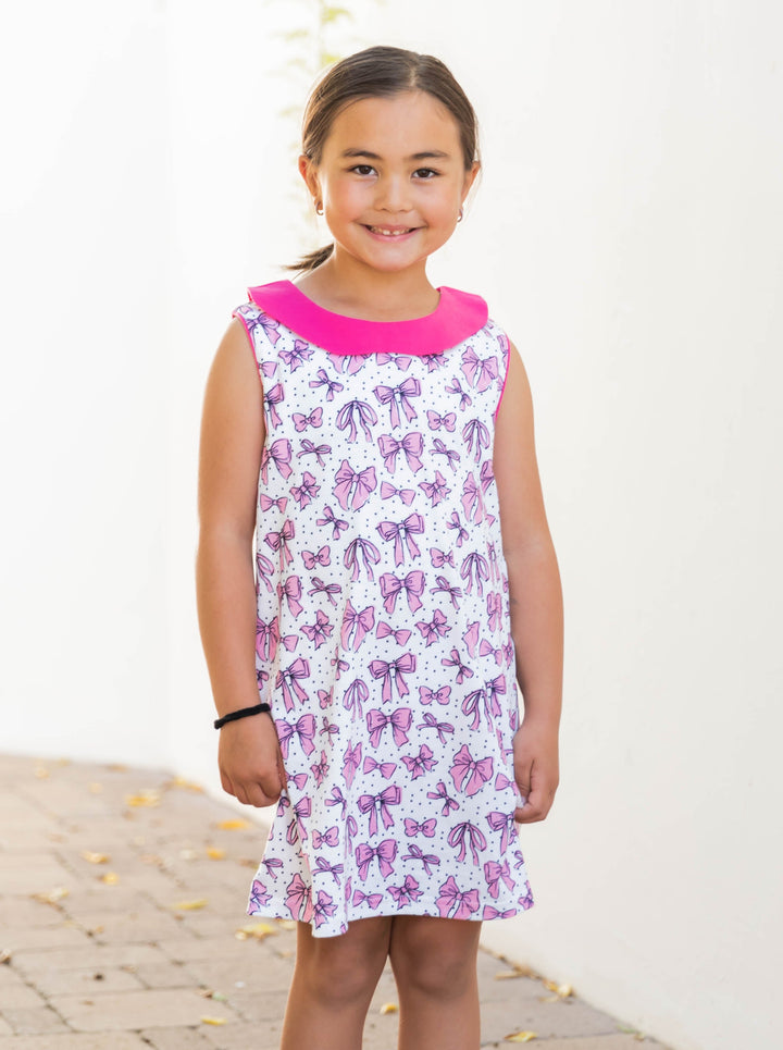 Contrast Collar Little Girl Dress