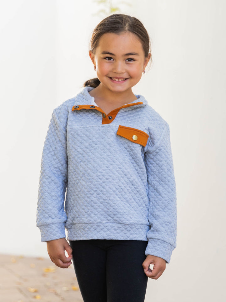 Little Girls Quilted Kennedy Pullover