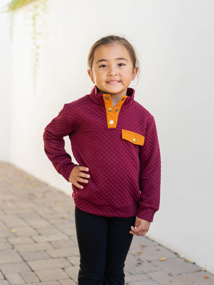 Little Girls Quilted Kennedy Pullover