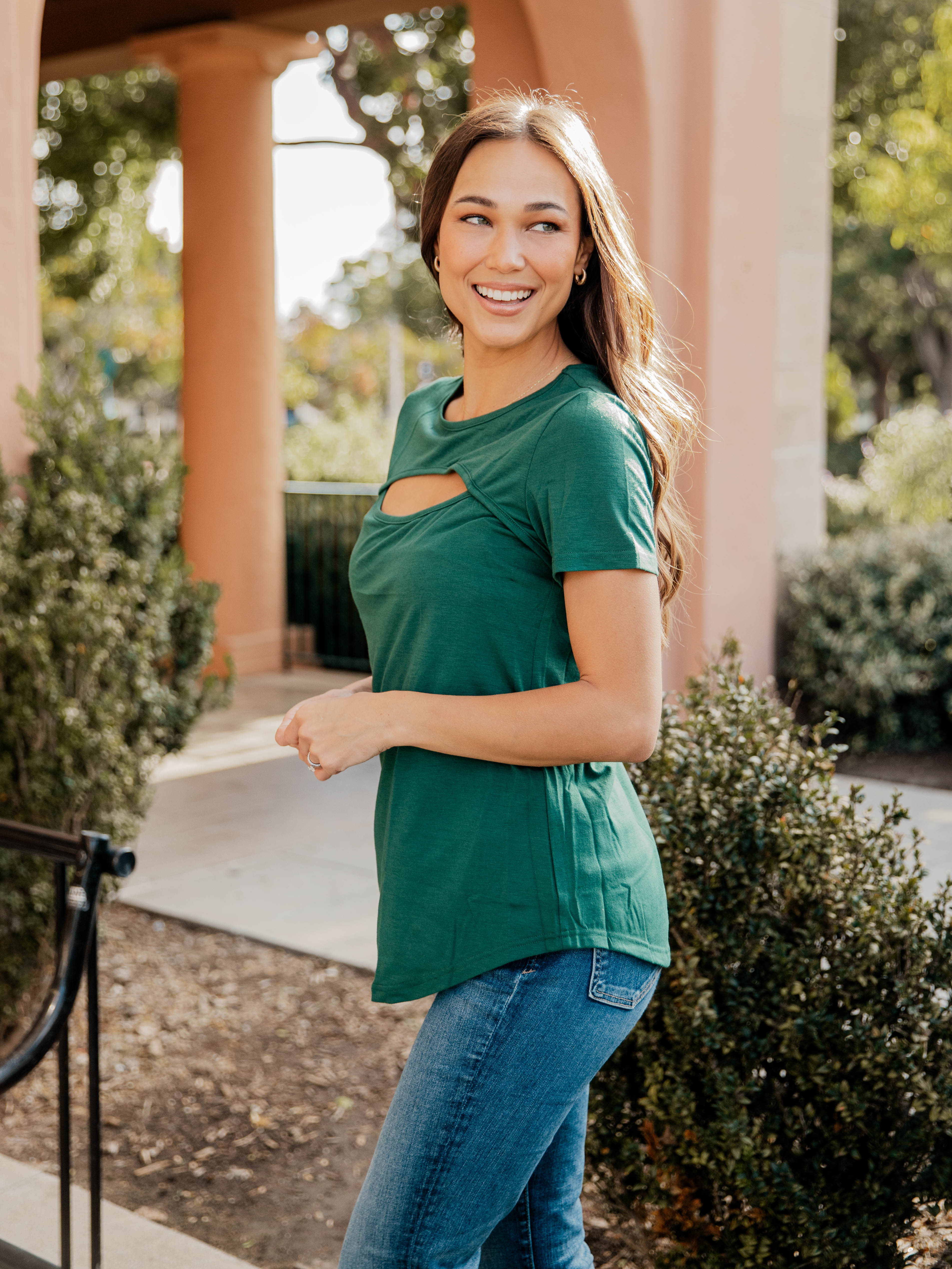 Keyhole Cutout Top – Tickled Teal LLC