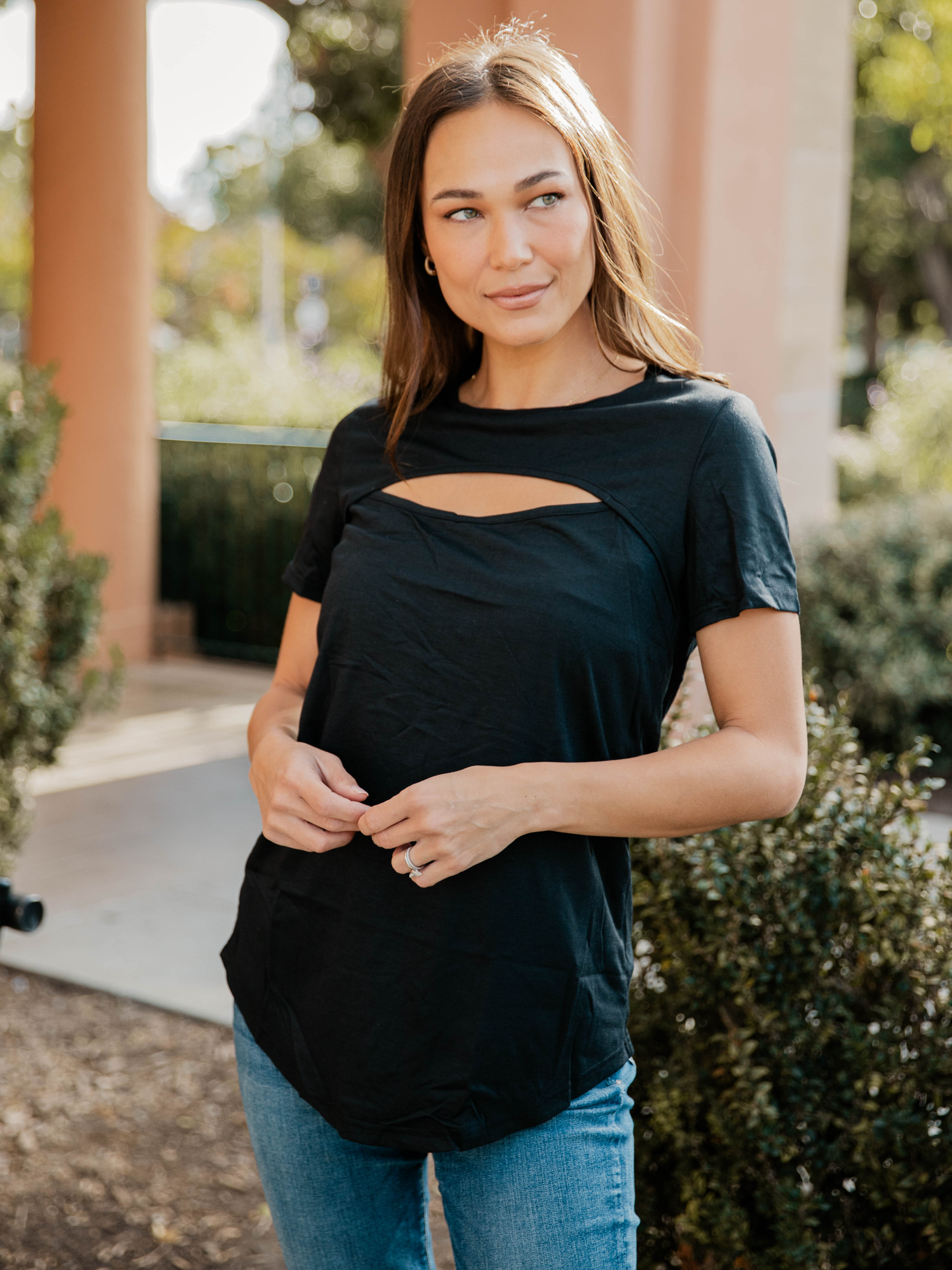 Keyhole Cutout Top – Tickled Teal LLC