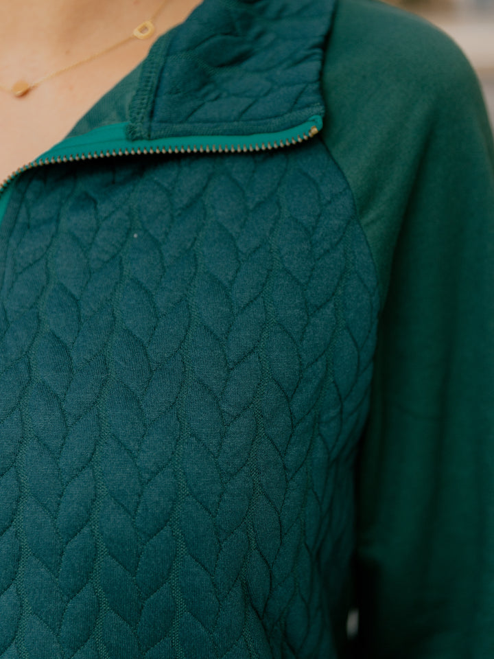 Quarter Zip Pattern Quilted Pullover