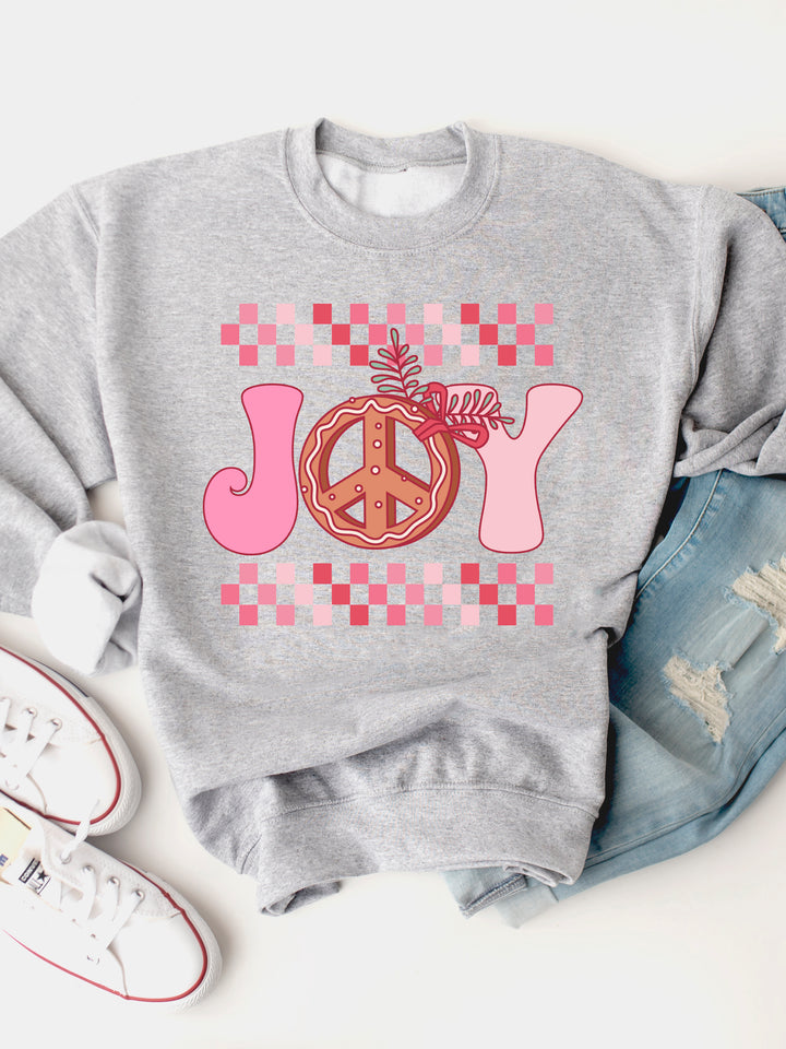Checkered JOY - Graphic Sweatshirt
