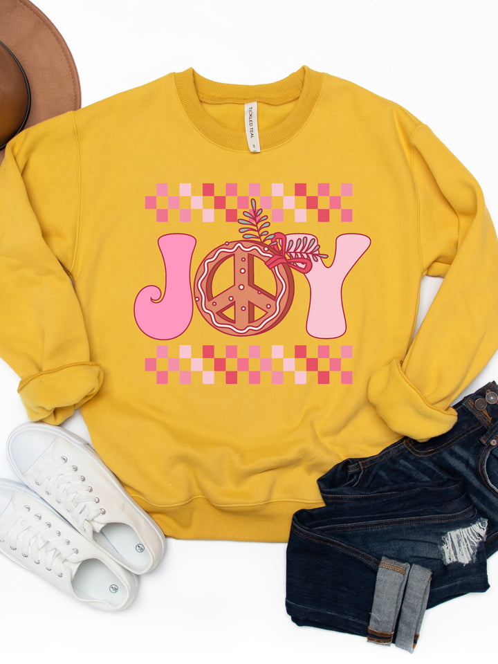 Checkered JOY - Graphic Sweatshirt
