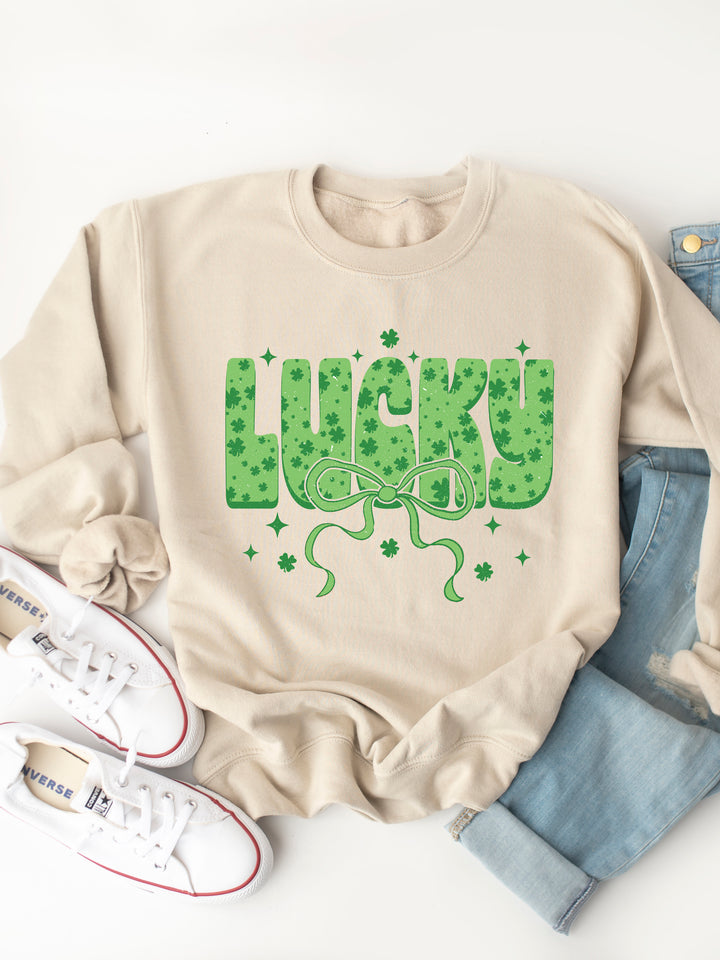 Lucky Bow Graphic Sweatshirt