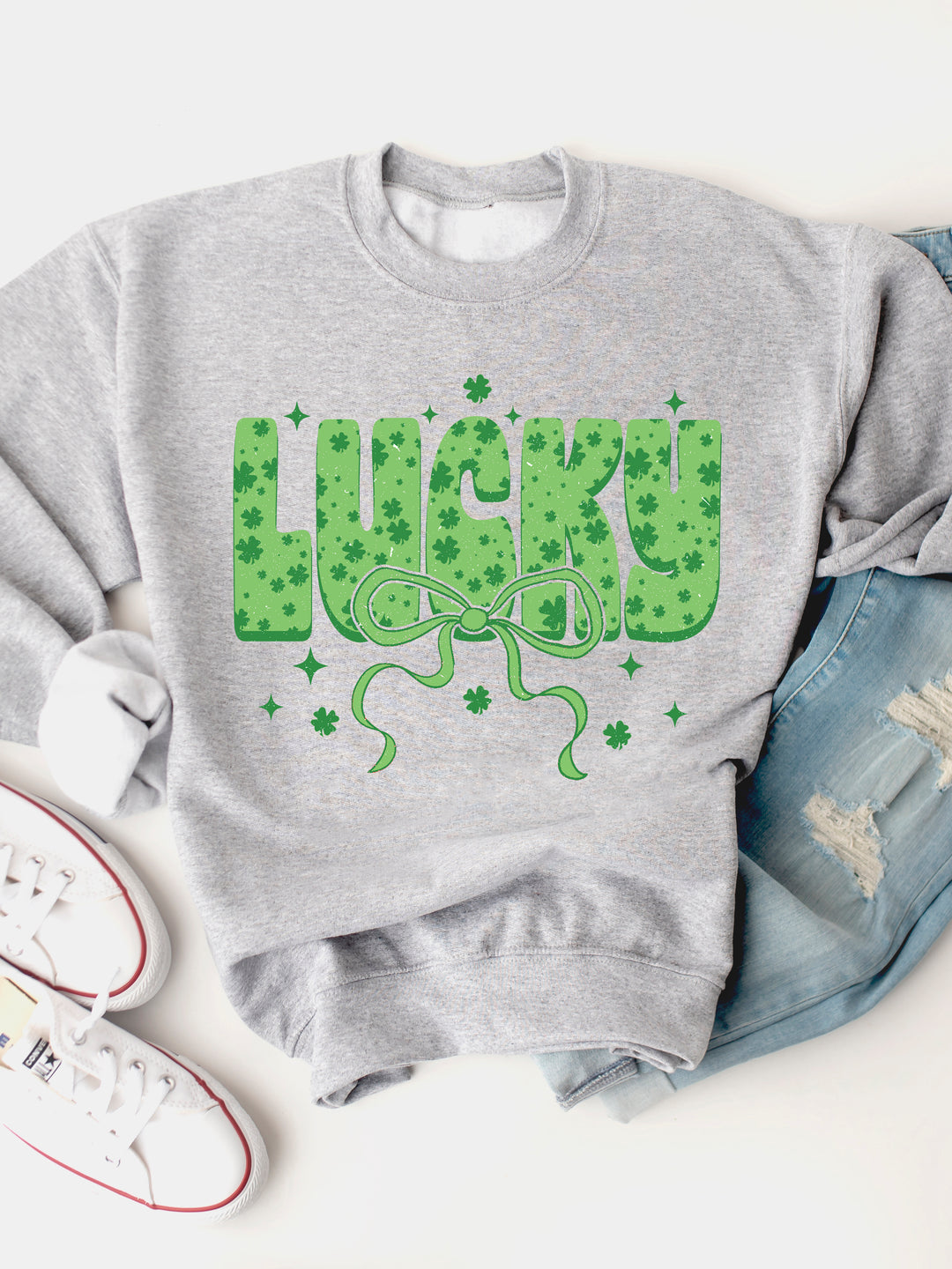 Lucky Bow Graphic Sweatshirt