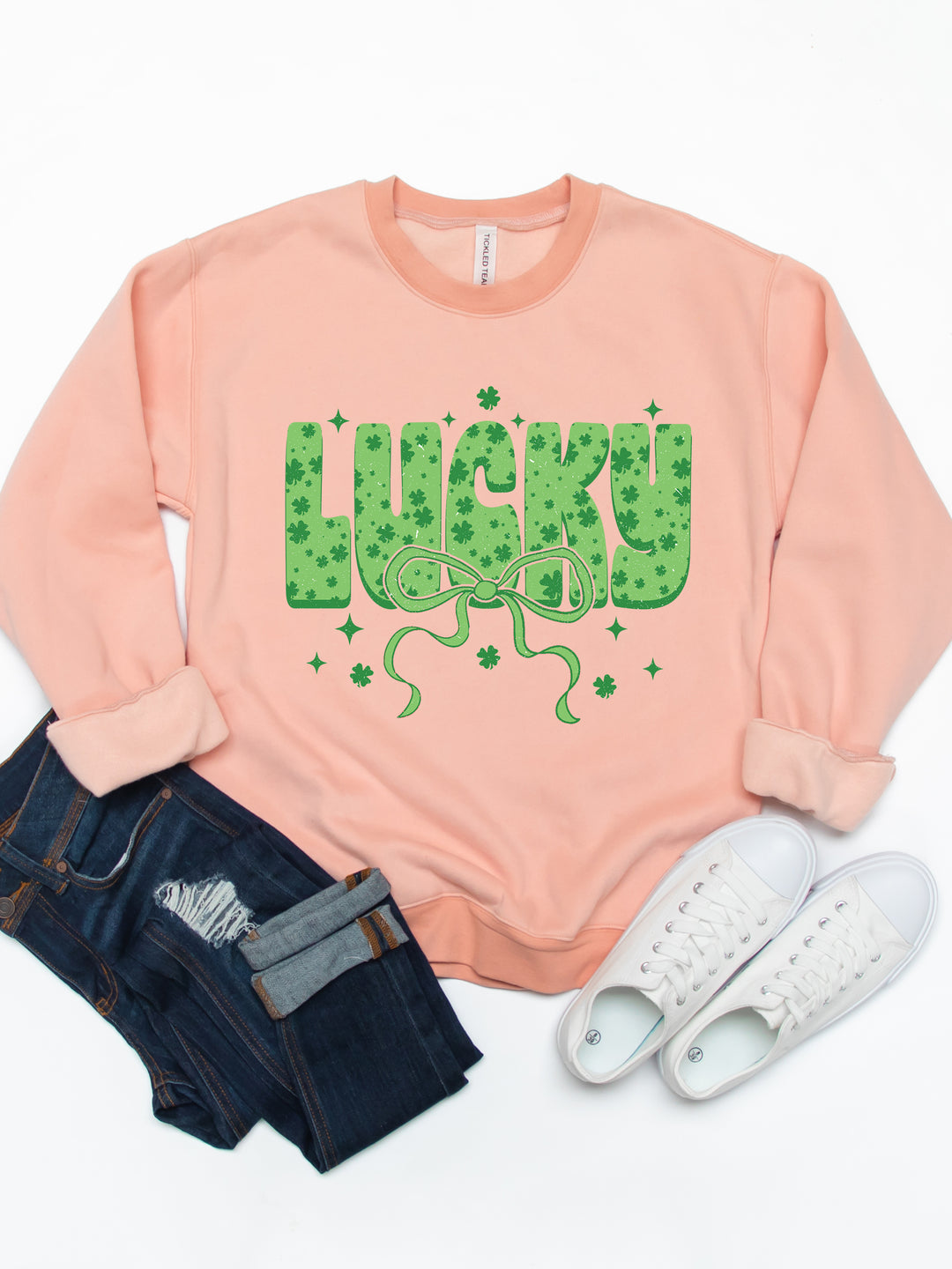 Lucky Bow Graphic Sweatshirt