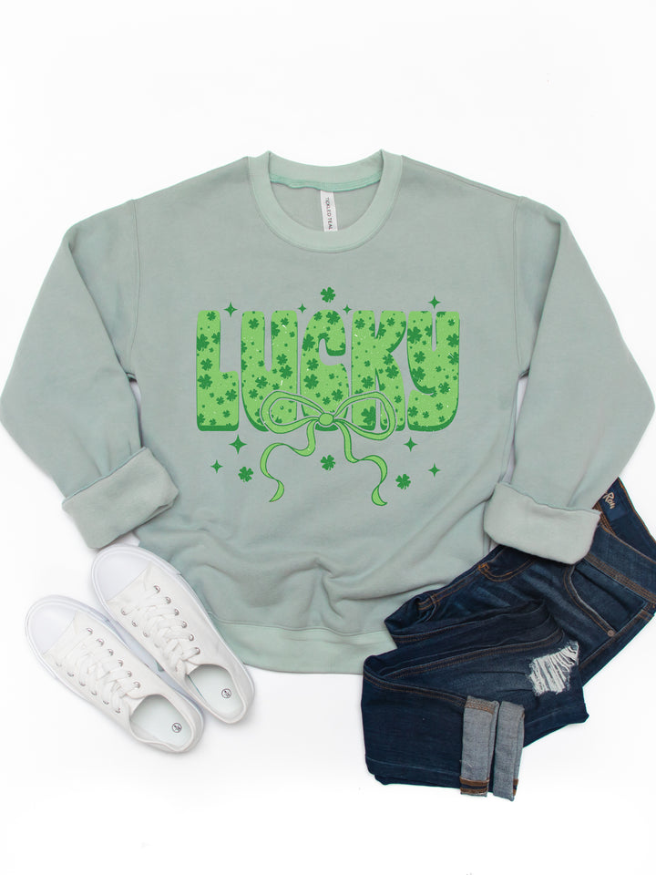 Lucky Bow Graphic Sweatshirt