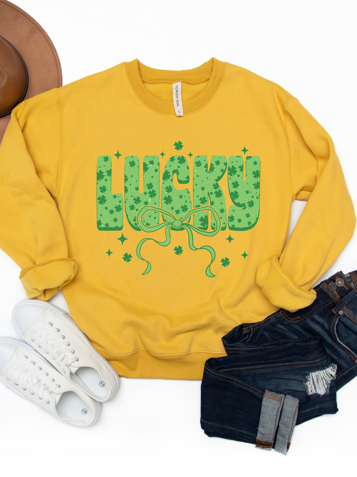 Lucky Bow Graphic Sweatshirt