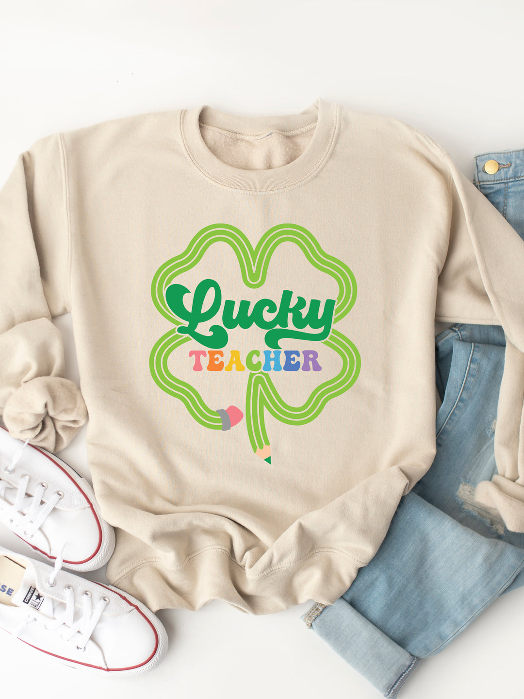 Lucky Teacher  - Graphic Sweatshirt