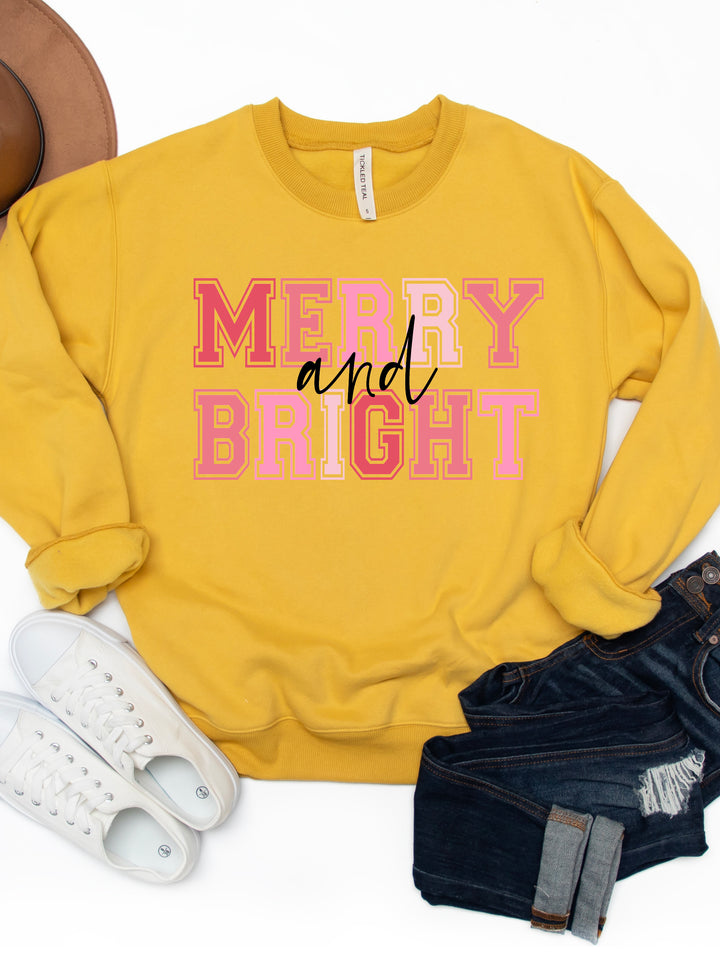 Merry And Bright Pink - Graphic Sweatshirt