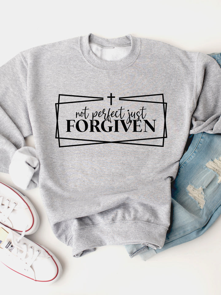 Not Perfect Just Forgiven Cross Graphic Sweatshirt