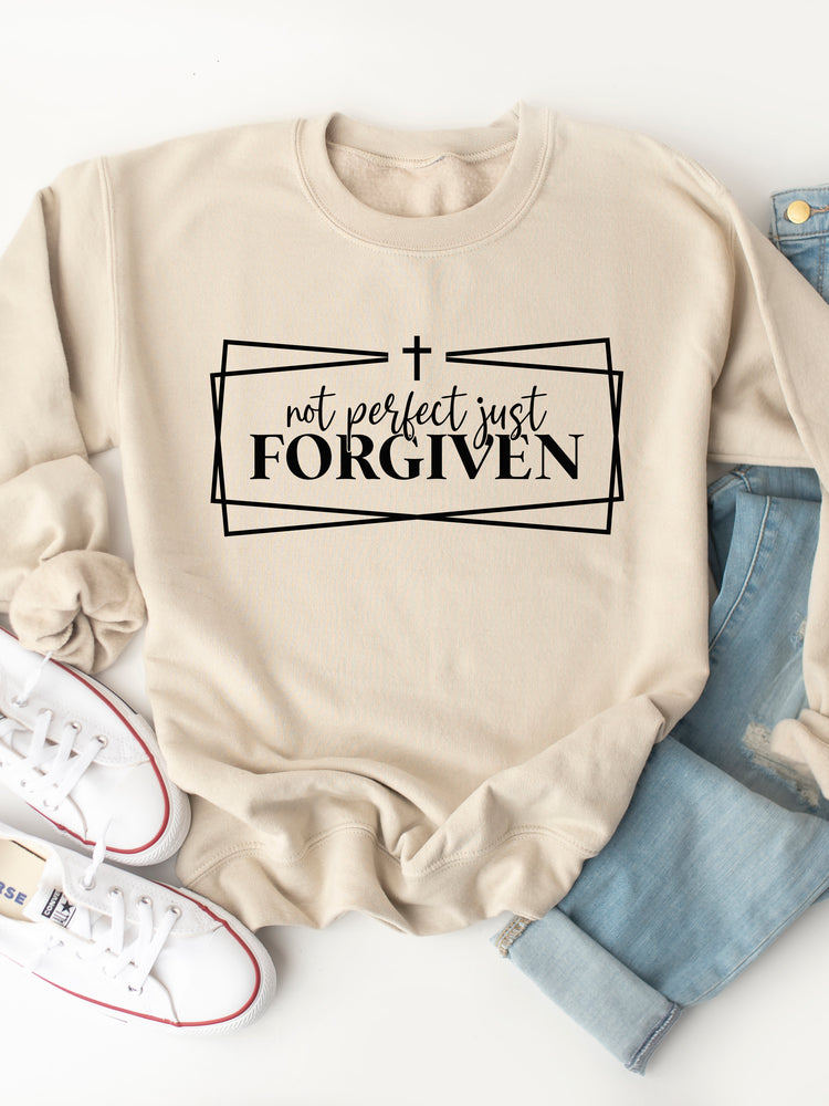 Not Perfect Just Forgiven Cross Graphic Sweatshirt