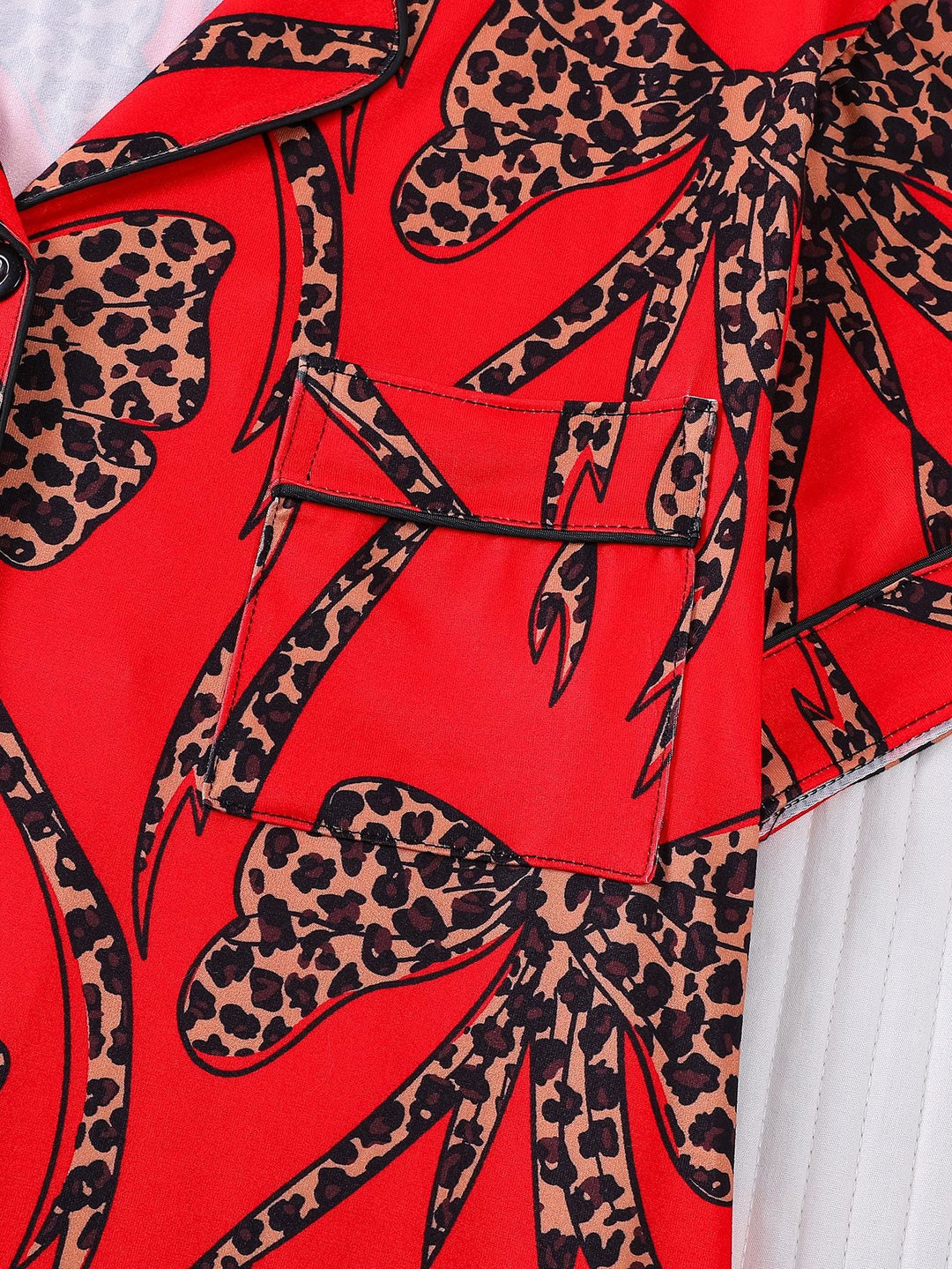 Cheetah Print Bow Pajama Set