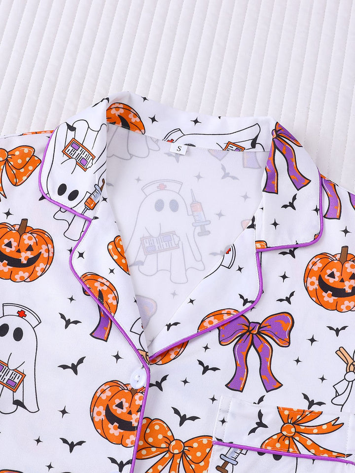 Boo Crew Nurse Halloween Short Pajama Set