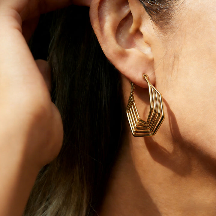 Layered Geometric Hoop Earrings