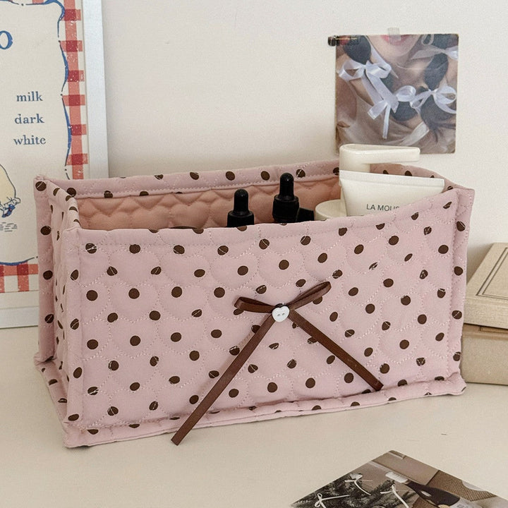 Ribbon Detail Polka Dot Storage Basket