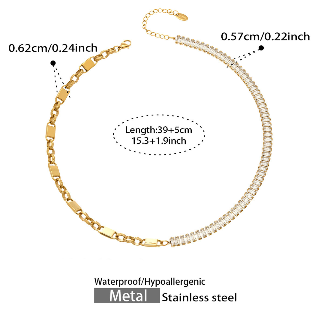 Mixed Link Tennis Necklace