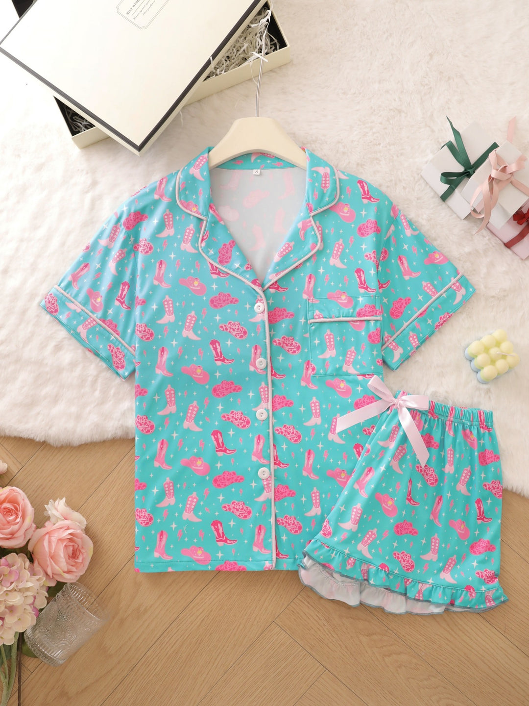 Cowgirl Hats & Boots Pajama Set