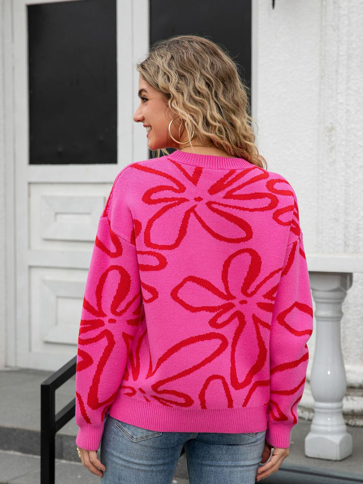 Abstract Flower Sweater