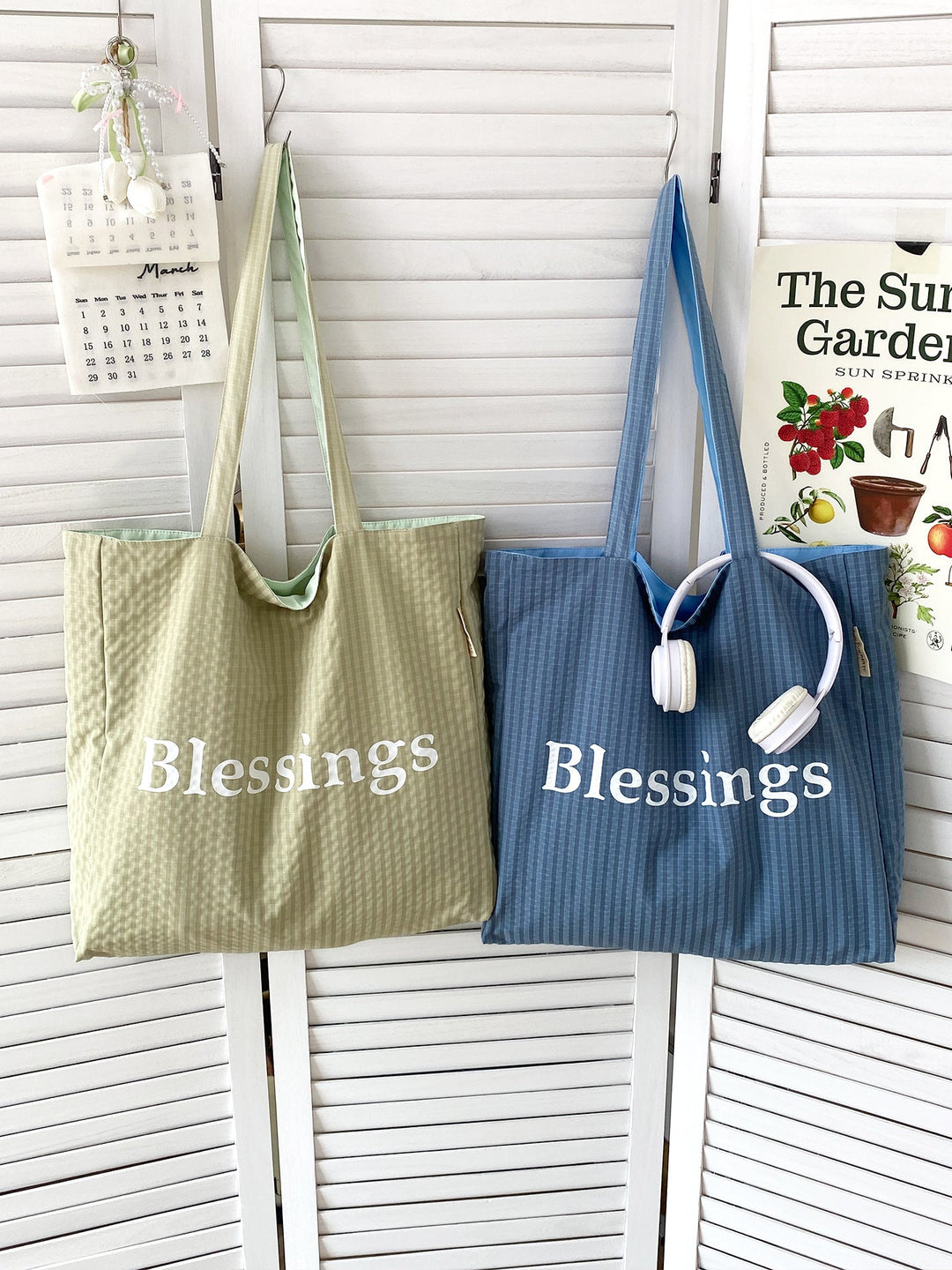 “Blessings” Reversible Stripe Everyday Carryall Tote